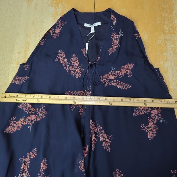 DEREK LAM 10 CROSBY Top Womens Sz 8 blue Floral sleeveless summer Bohemian - Picture 6 of 12